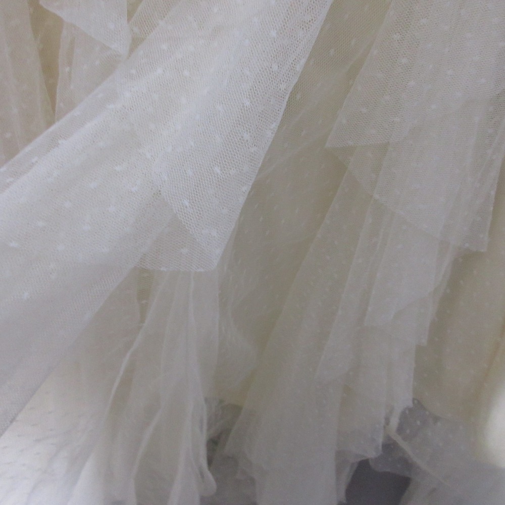 Arula Skirt Sz B or 18 Ivory Tulle Tiered Flowy Pull On Midi Festival Statement - Picture 4 of 11